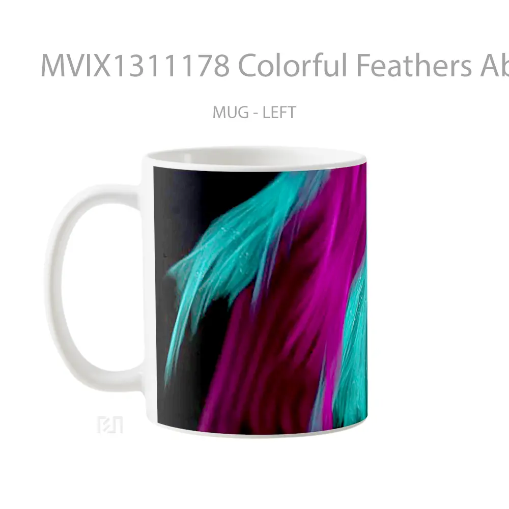 Mug Colorful Feathers Abstract Gelas Seni Modern - All-side / Desain