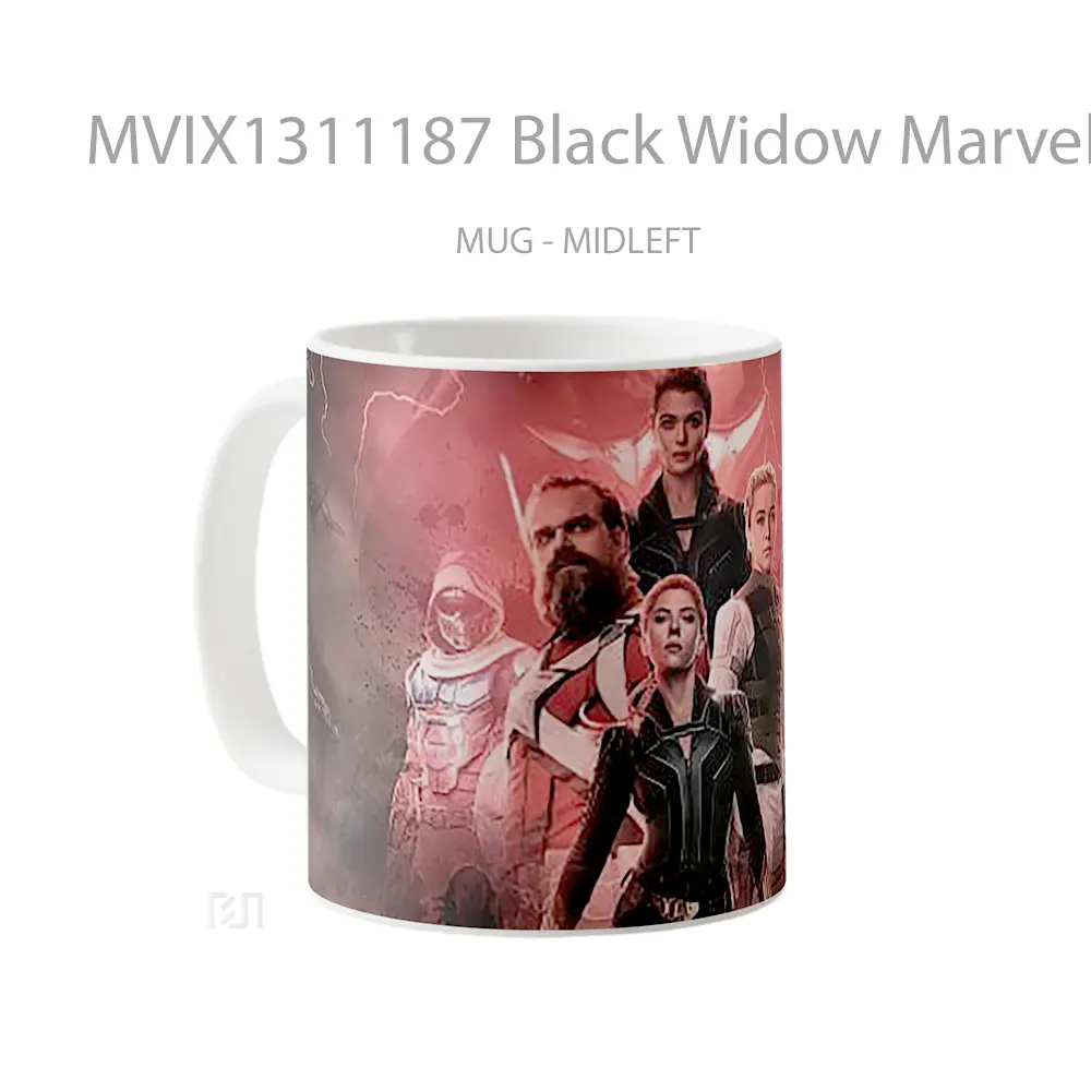 Mug Black Widow Marvel Studios Fanart Gelas Superhero - All-side / Desain