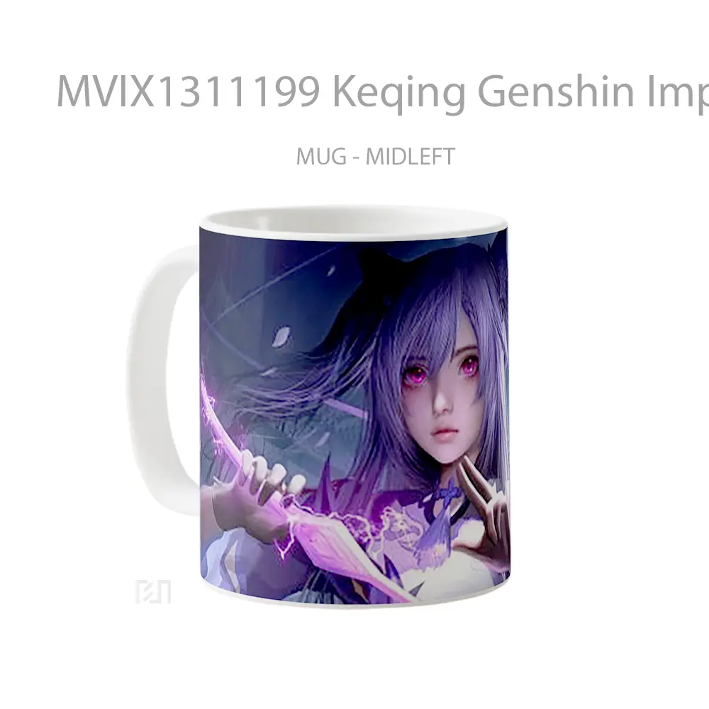 Mug Keqing Genshin Impact Cangkir Gamer - All-side / Desain