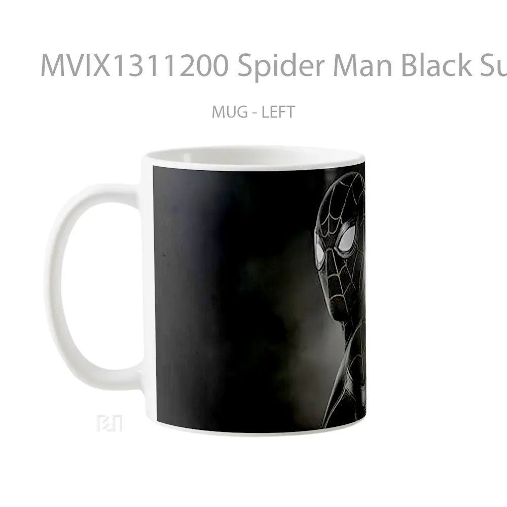 Mug Spider Man Black Suit No Way Home Gelas Superhero - All-side / Desain