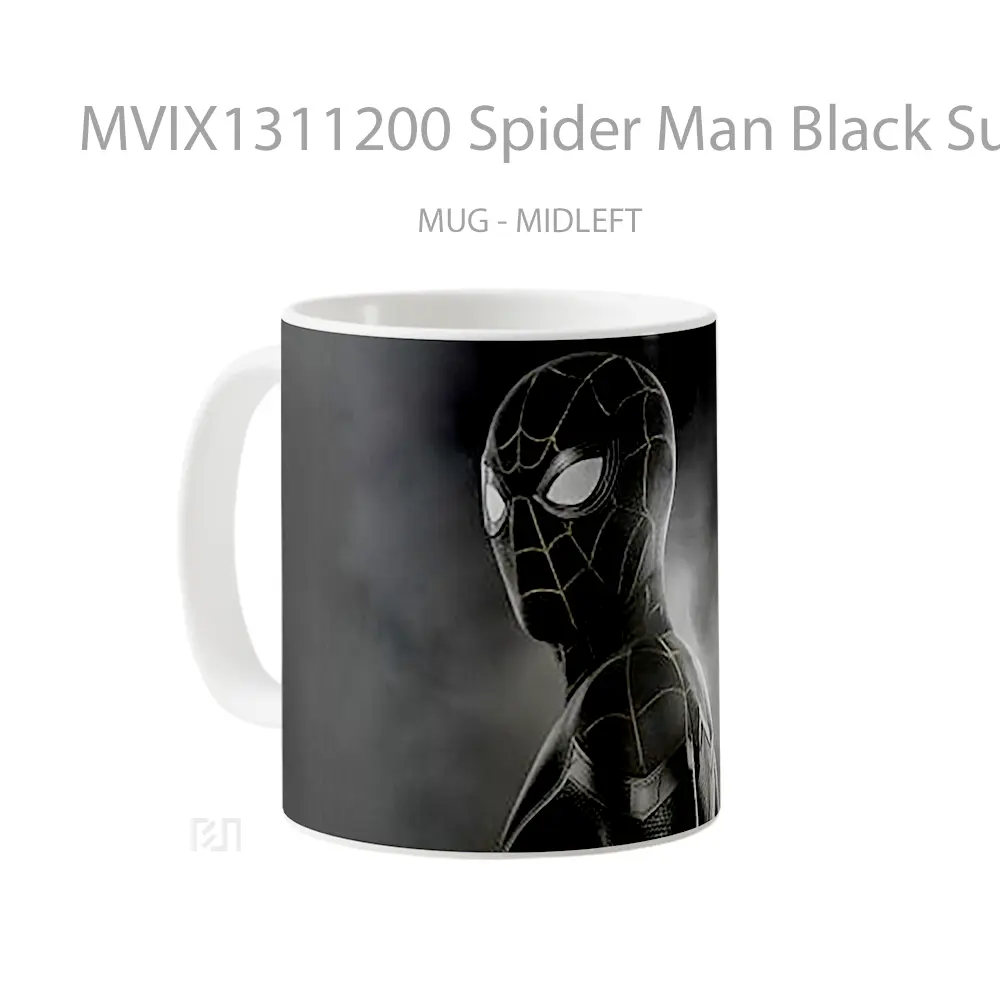 Mug Spider Man Black Suit No Way Home Gelas Superhero - All-side / Desain