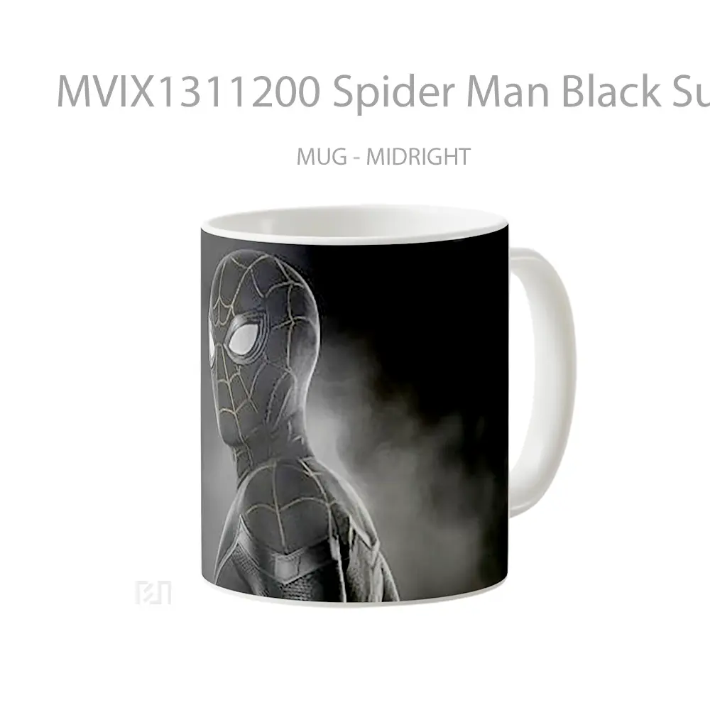 Mug Spider Man Black Suit No Way Home Gelas Superhero - All-side / Desain