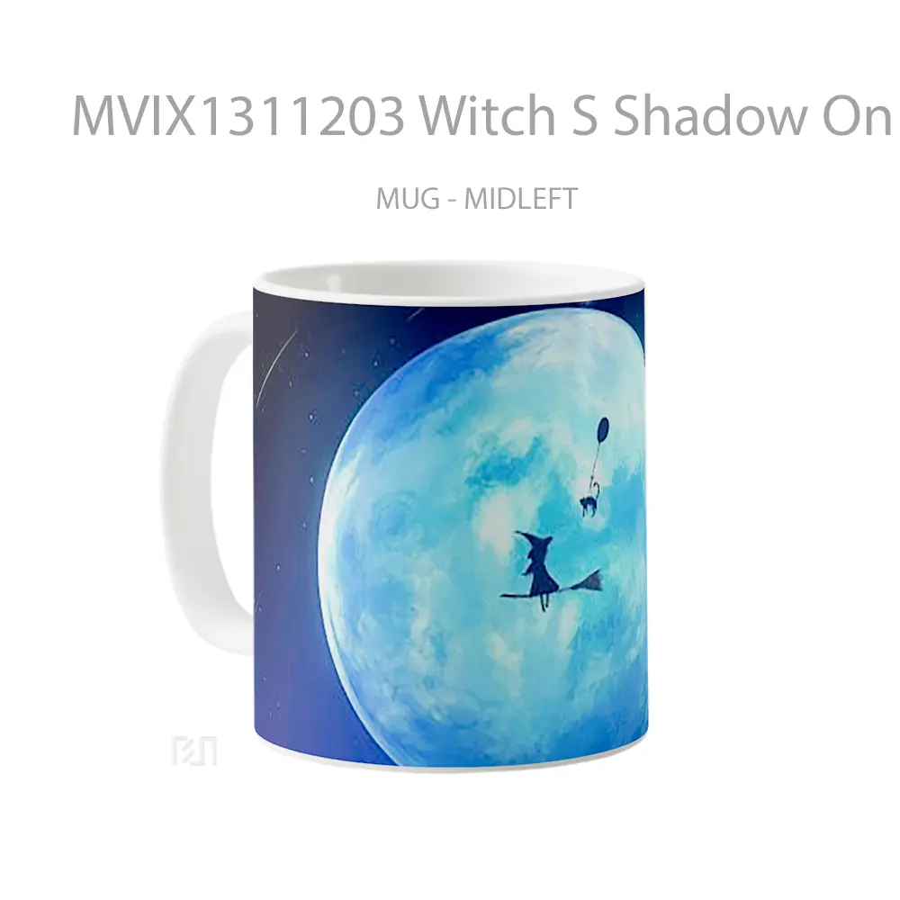 Mug Witch S Shadow On The Moon Gelas Fantasi - All-side / Desain