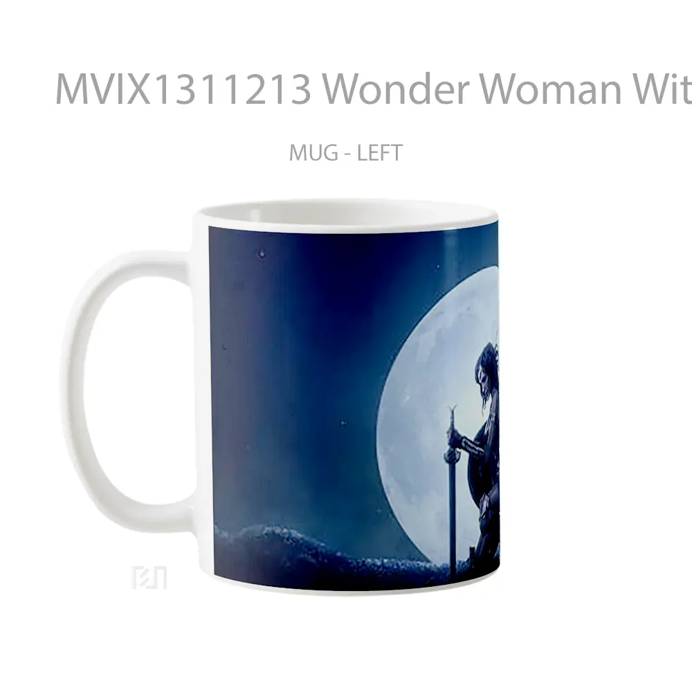 Mug Wonder Woman With Moon In The Background Gelas Superhero - All-side / Desain