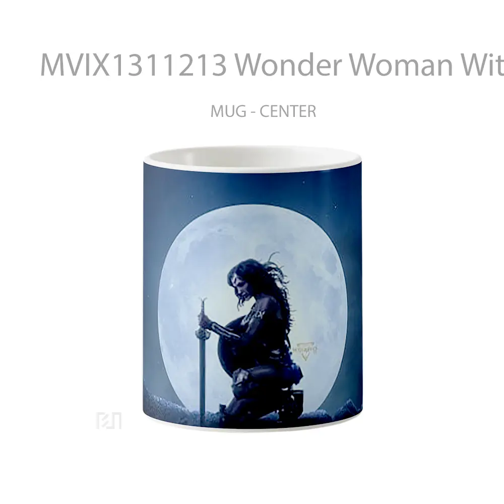 Mug Wonder Woman With Moon In The Background Gelas Superhero