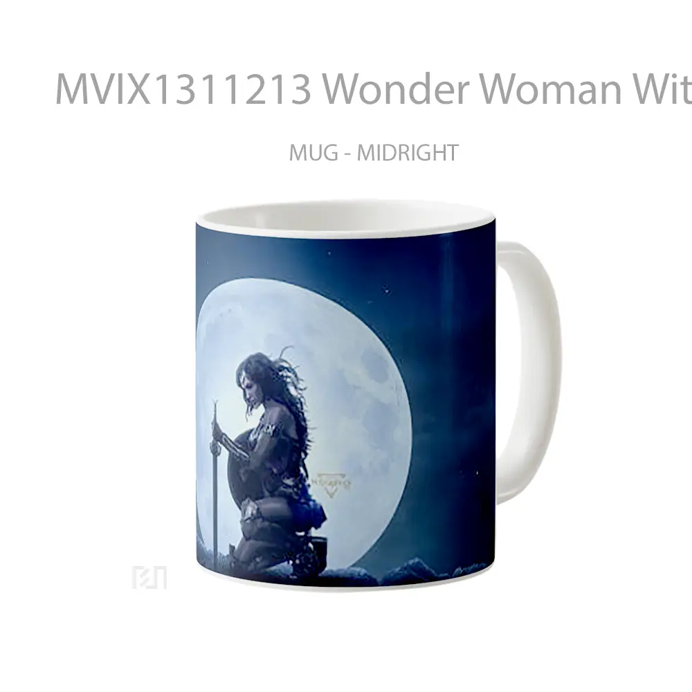Mug Wonder Woman With Moon In The Background Gelas Superhero - All-side / Desain