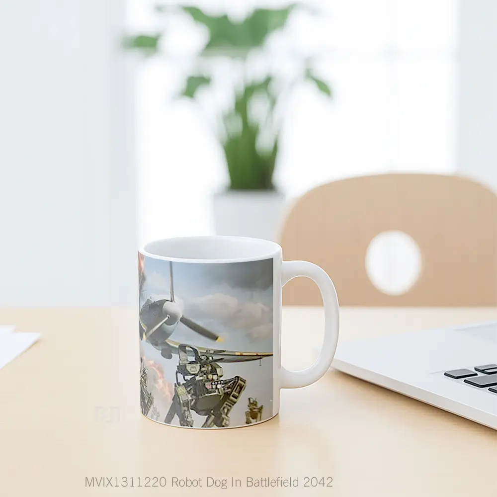 Mug Robot Dog In Battlefield 2042 Gelas Hewan Lucu - All-side / Desain