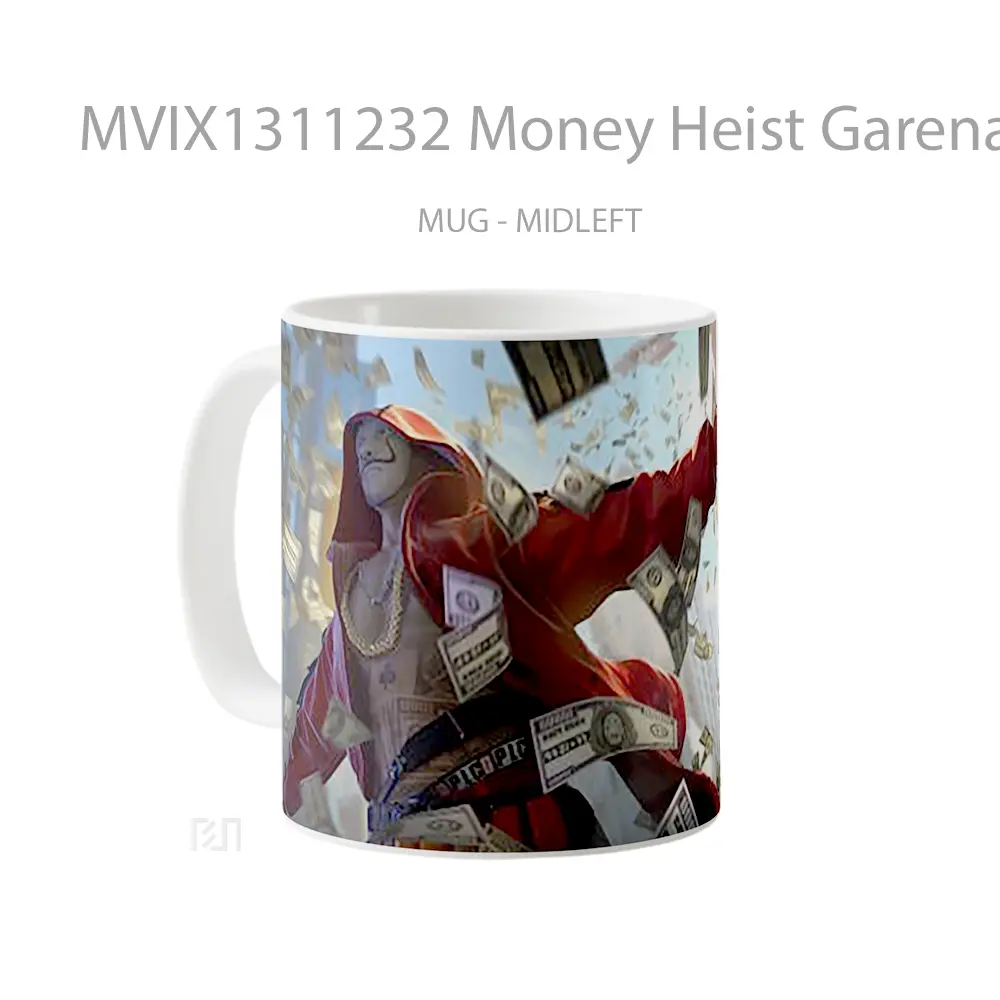 Mug Money Heist Garena Free Fire Style Cangkir Gamer - All-side / Desain