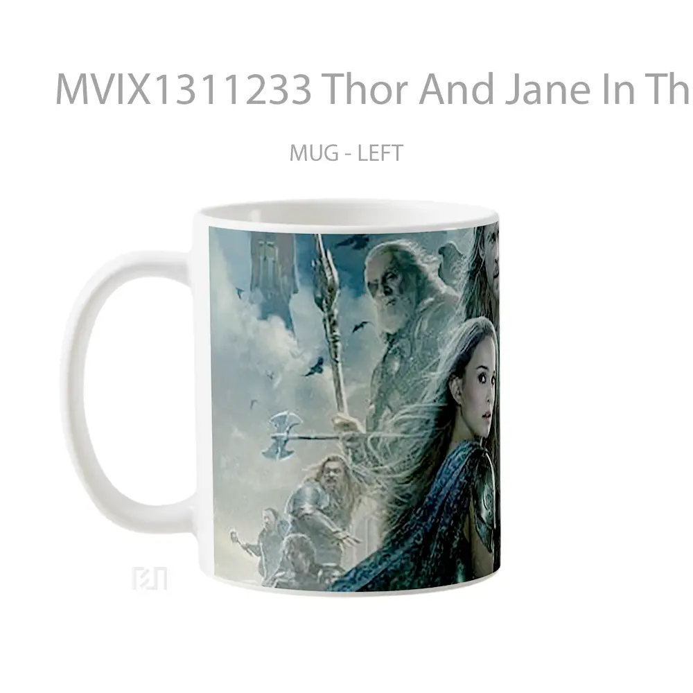 Mug Thor And Jane In The Dark World Gelas Superhero - All-side / Desain