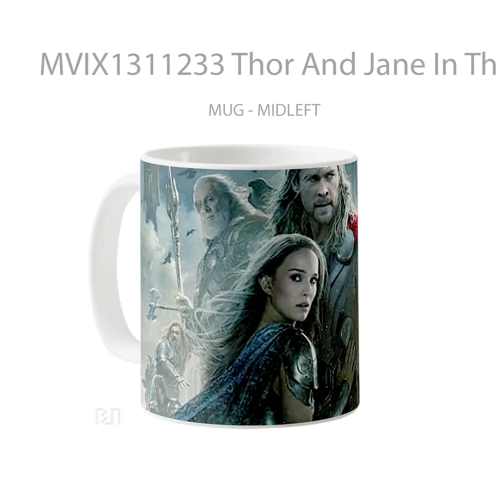 Mug Thor And Jane In The Dark World Gelas Superhero - All-side / Desain