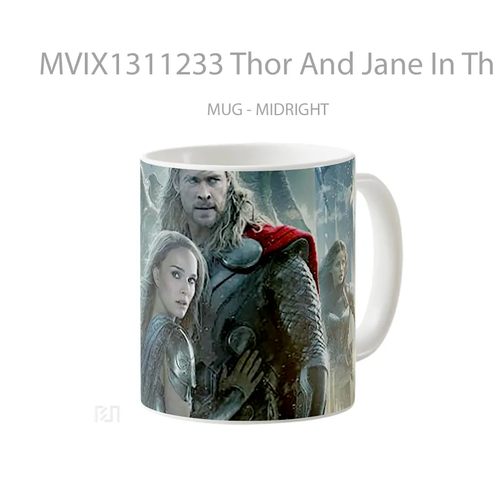 Mug Thor And Jane In The Dark World Gelas Superhero - All-side / Desain