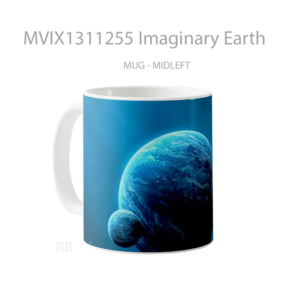Mug Imaginary Earth Gelas Keramik Unik - All-side / Desain