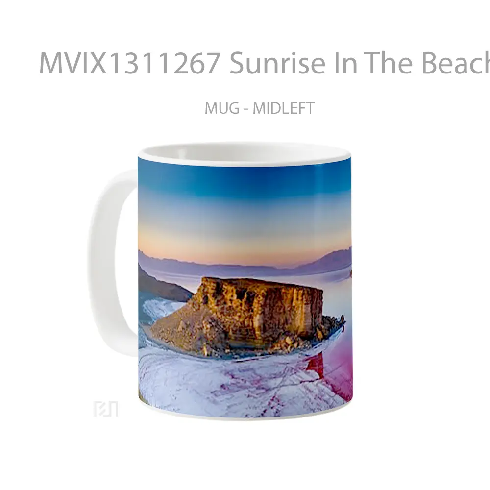Mug Sunrise In The Beach Becoming Pink Gelas Pemandangan Alam - All-side / Desain