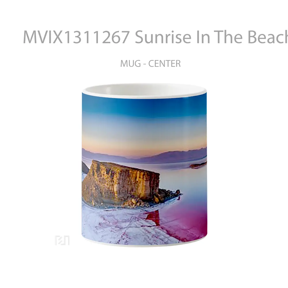 Mug Sunrise In The Beach Becoming Pink Gelas Pemandangan Alam