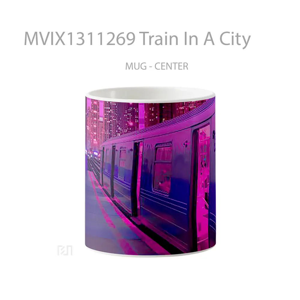 Mug Train In A City Gelas Keramik Unik