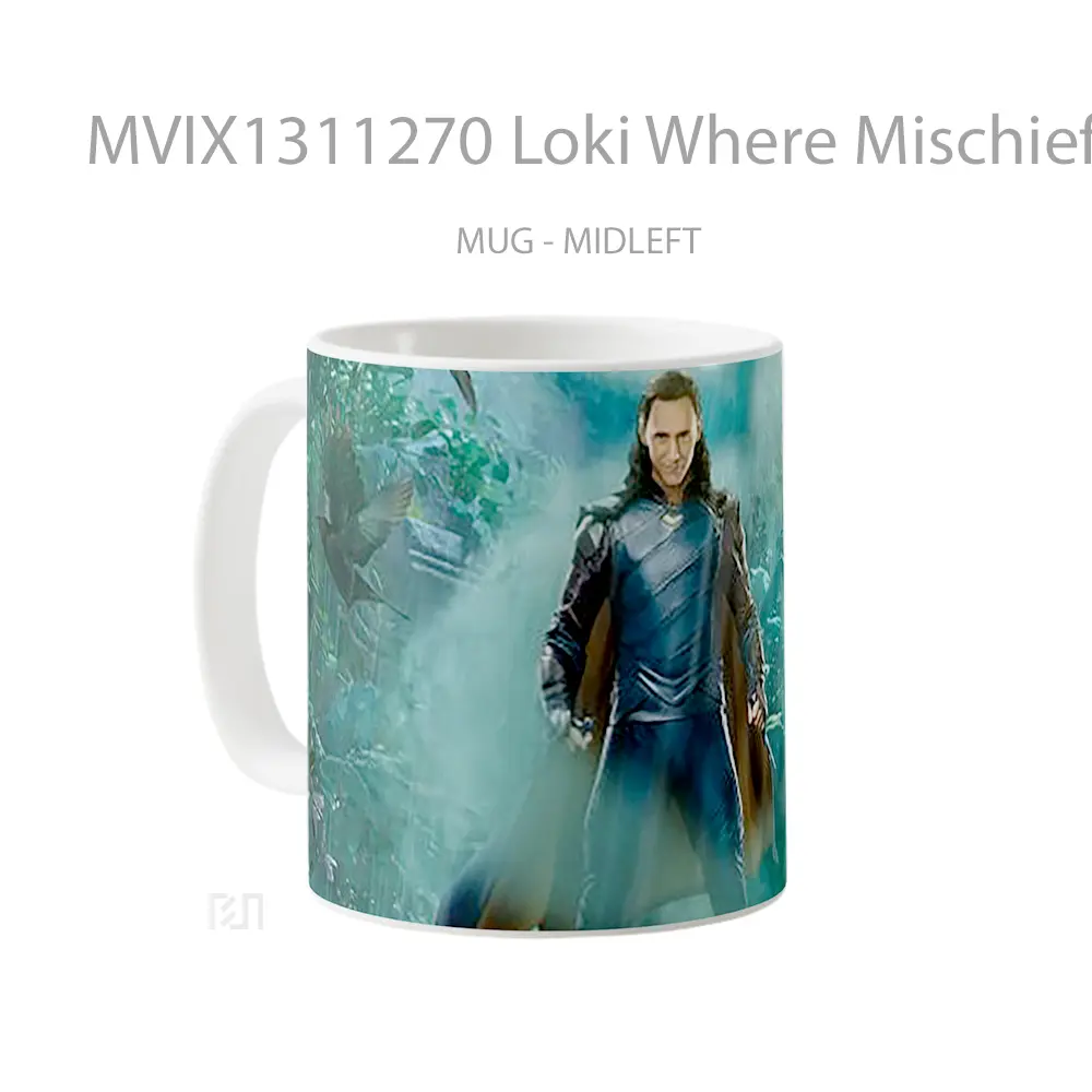 Mug Loki Where Mischief Lies Gelas Superhero - All-side / Desain