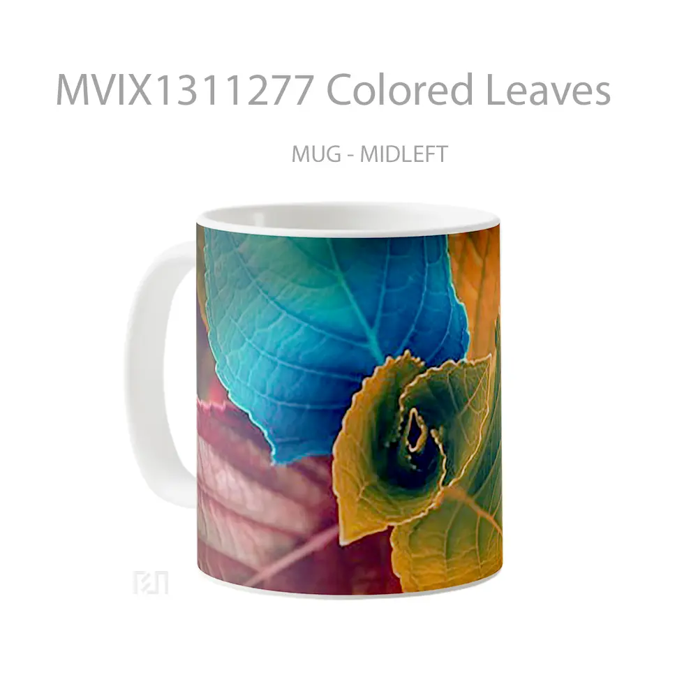 Mug Colored Leaves Gelas Keramik Unik - All-side / Desain