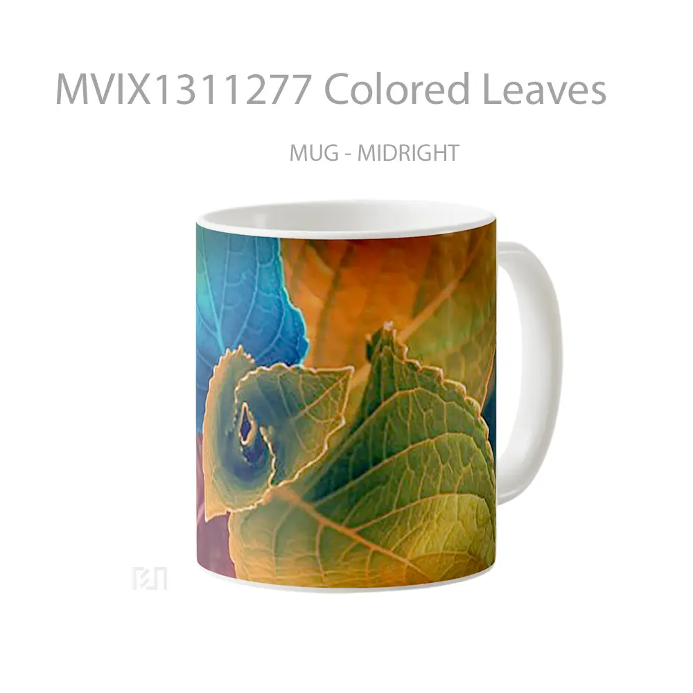 Mug Colored Leaves Gelas Keramik Unik - All-side / Desain