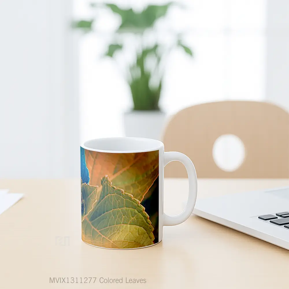 Mug Colored Leaves Gelas Keramik Unik - All-side / Desain