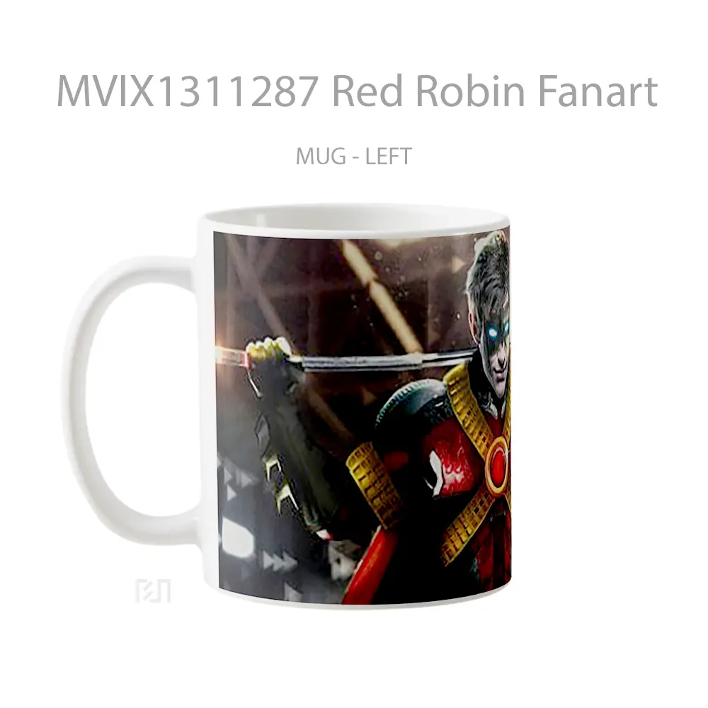 Mug Red Robin Fanart Gelas Superhero - All-side / Desain