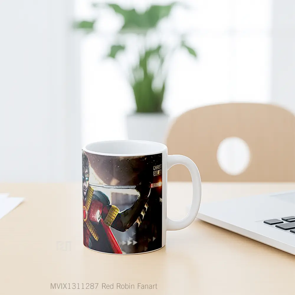 Mug Red Robin Fanart Gelas Superhero - All-side / Desain