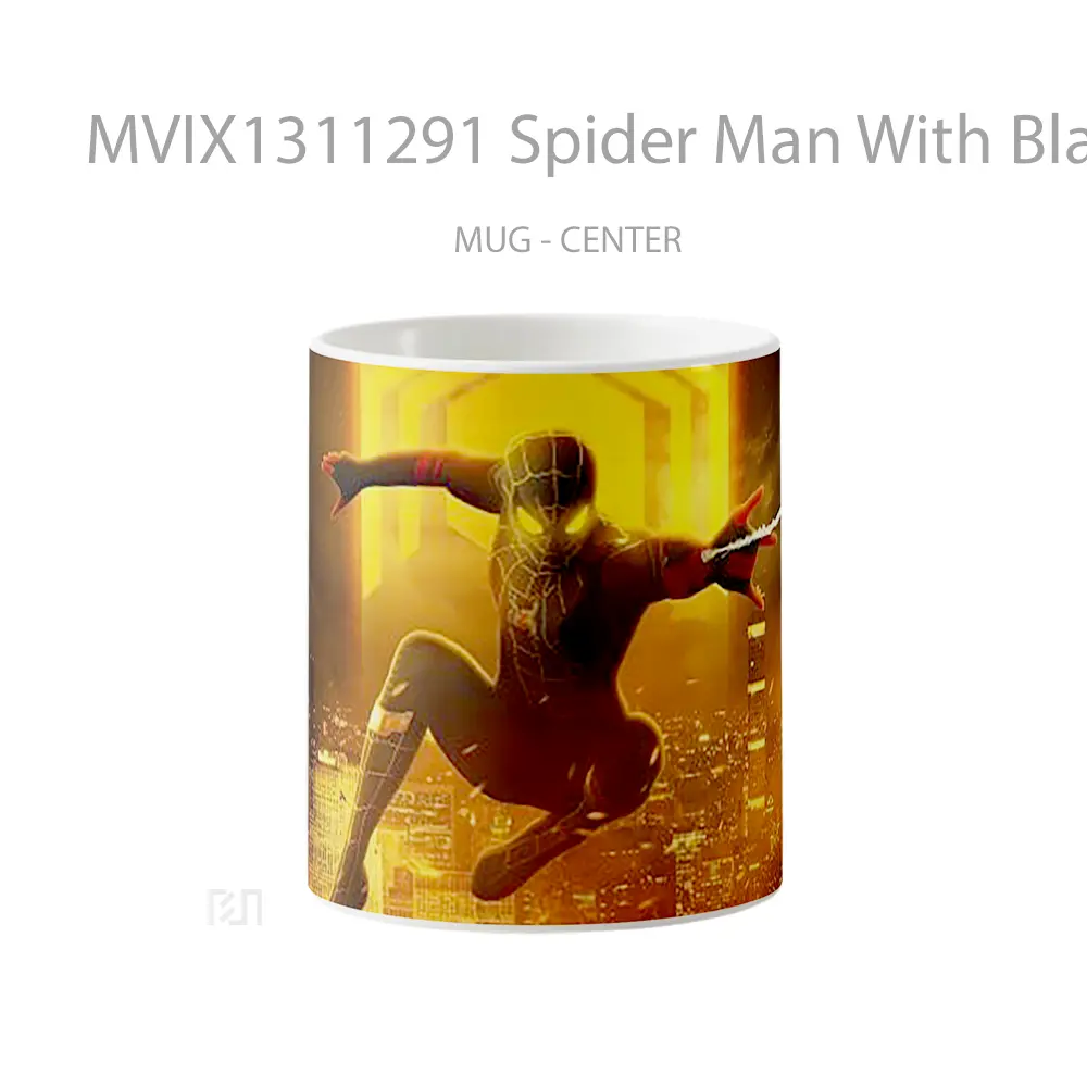 Mug Spider Man With Black And Gold Suit Gelas Superhero