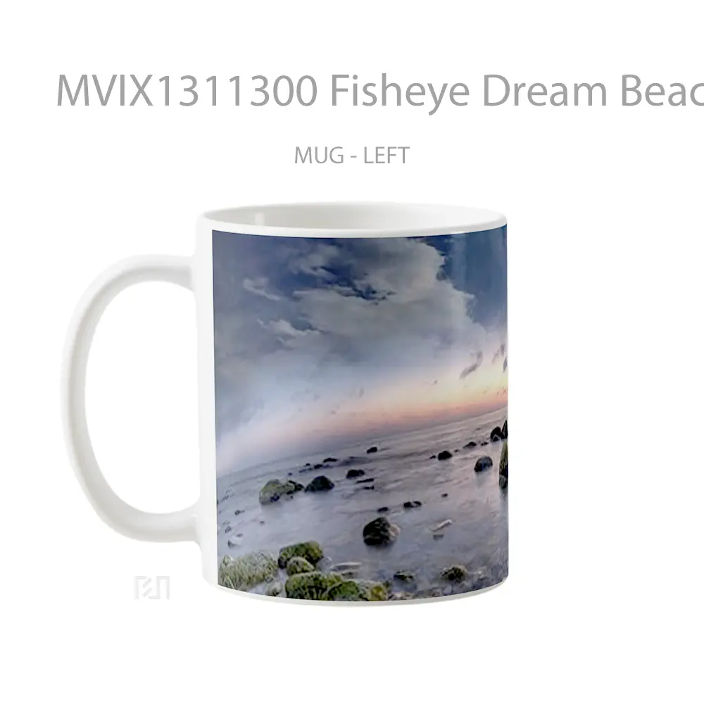 Mug Fisheye Dream Beach Gelas Pemandangan Alam - All-side / Desain