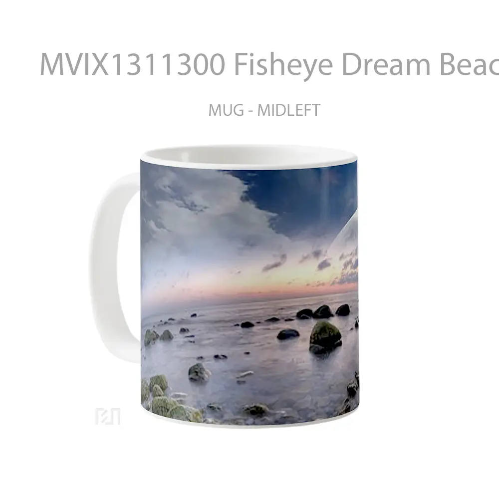 Mug Fisheye Dream Beach Gelas Pemandangan Alam - All-side / Desain