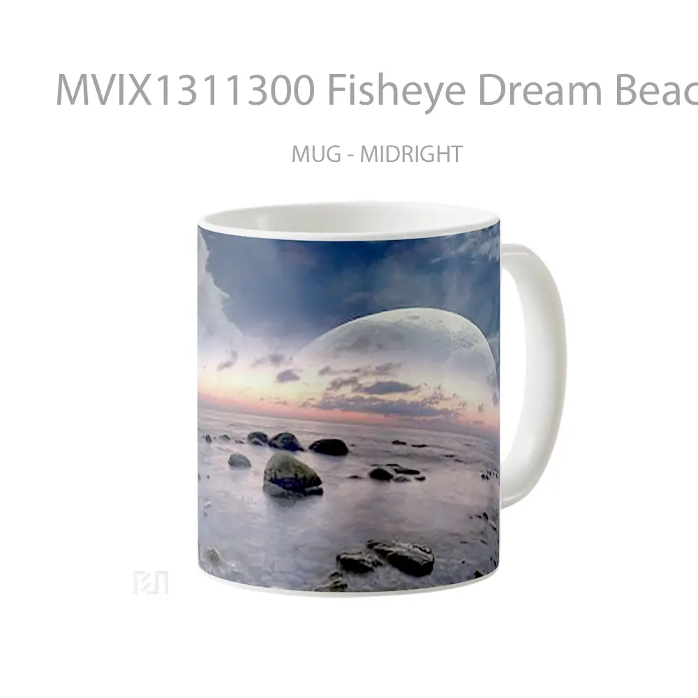 Mug Fisheye Dream Beach Gelas Pemandangan Alam - All-side / Desain