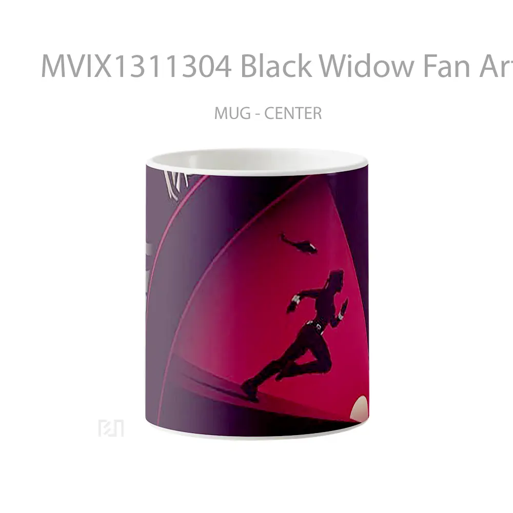 Mug Black Widow Fan Art Minimalist Gelas Superhero