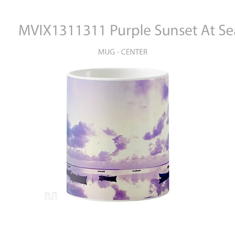 Mug Purple Sunset At Sea Gelas Pemandangan Alam
