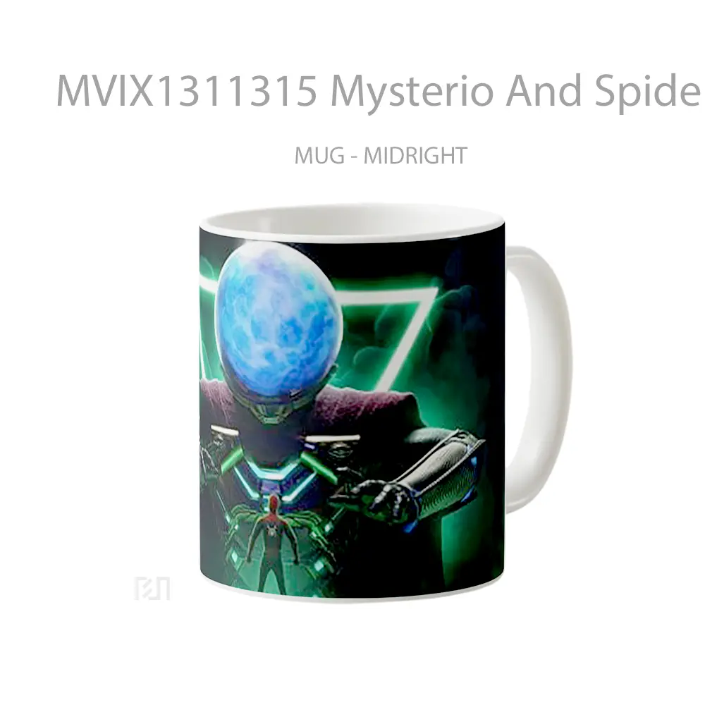 Mug Mysterio And Spider Man Fan Art Gelas Superhero - All-side / Desain