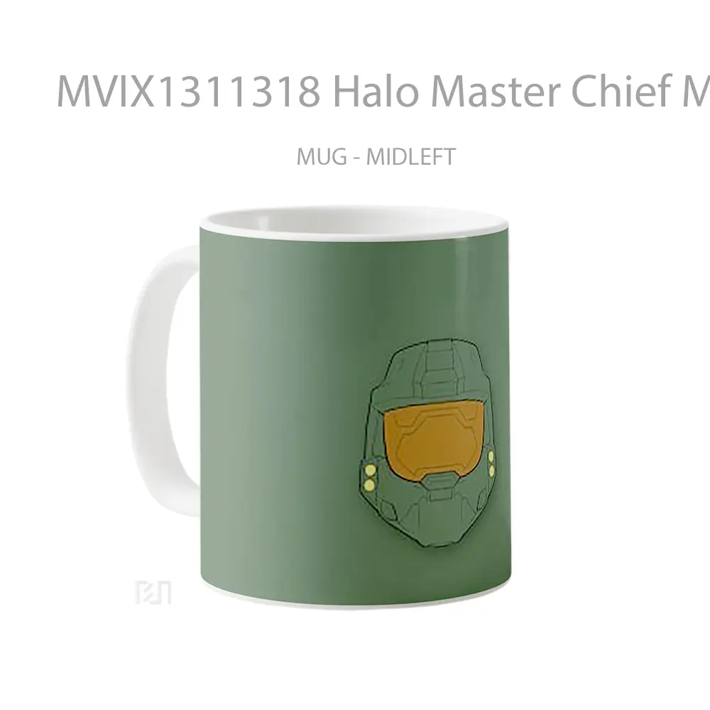 Mug Halo Master Chief Minimalist Cangkir Gamer - All-side / Desain