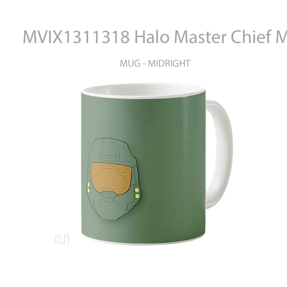 Mug Halo Master Chief Minimalist Cangkir Gamer - All-side / Desain