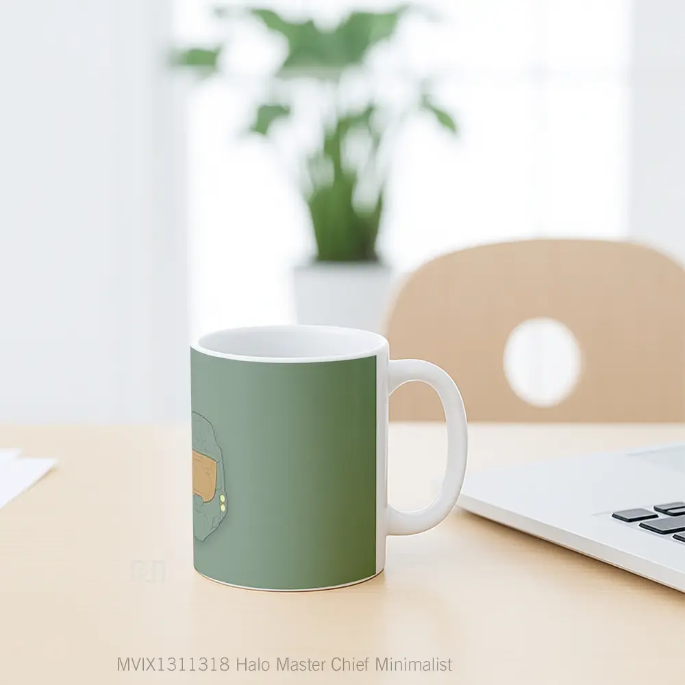 Mug Halo Master Chief Minimalist Cangkir Gamer - All-side / Desain