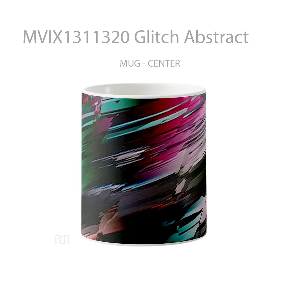 Mug Glitch Abstract Gelas Seni Modern