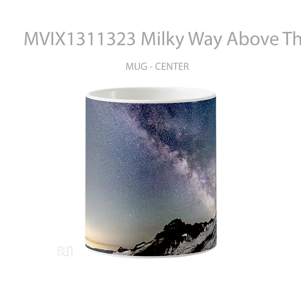 Mug Milky Way Above The Mountains Gelas Pemandangan Alam