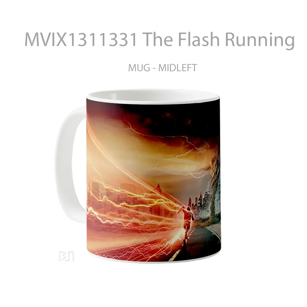 Mug The Flash Running Gelas Superhero - All-side / Desain