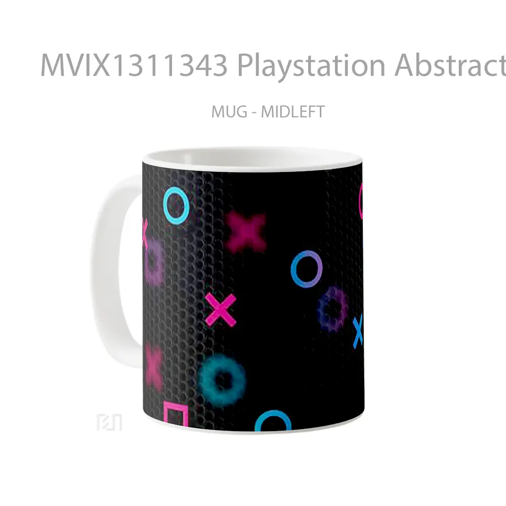 Mug Playstation Abstract Cangkir Gamer - All-side / Desain