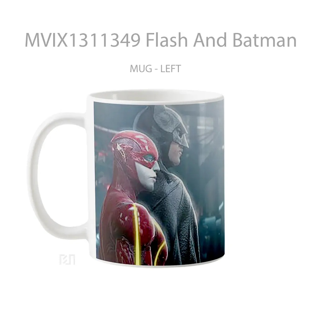 Mug Flash And Batman Gelas Superhero - All-side / Desain