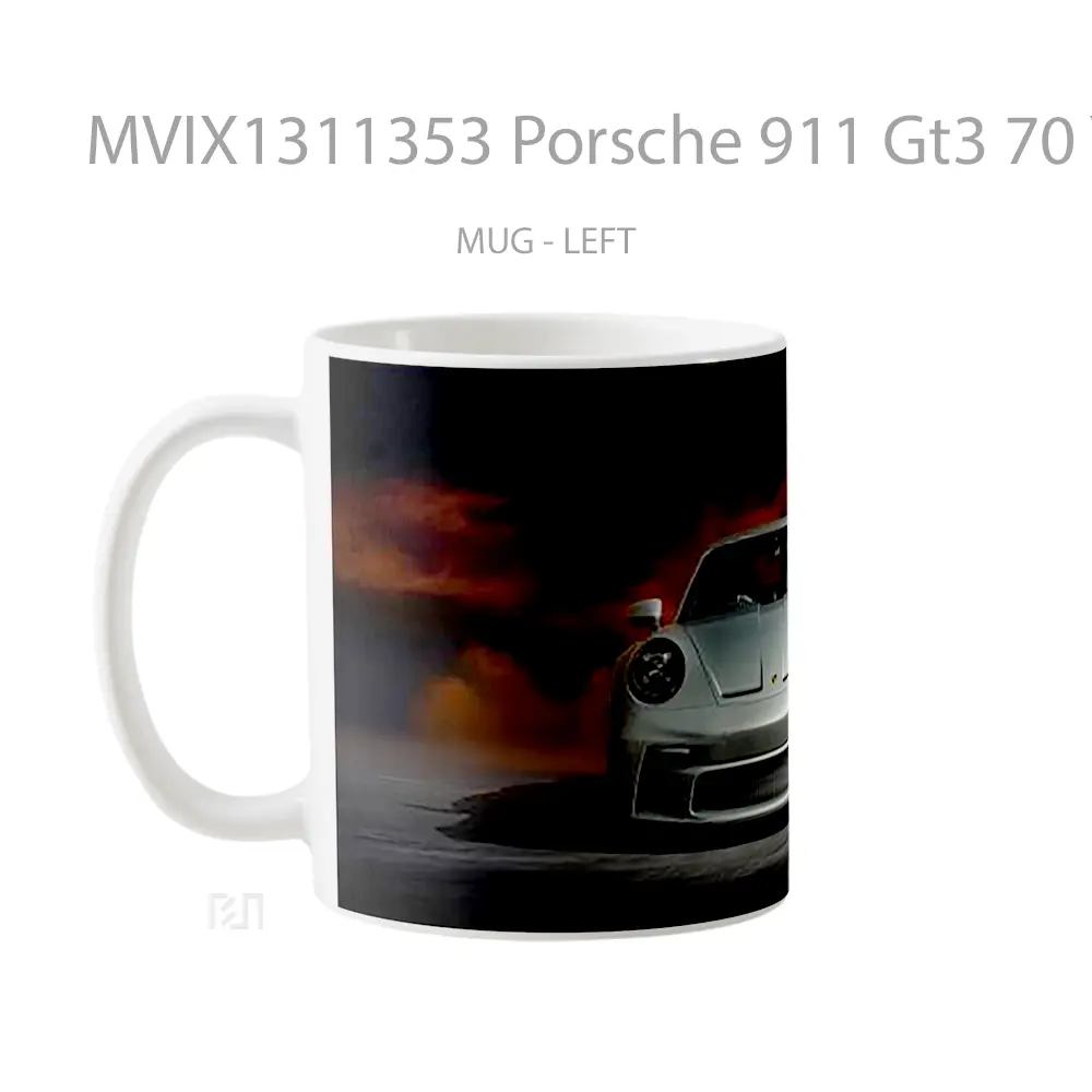 Mug Porsche 911 Gt3 70 Years Edition Cangkir Mobil - All-side / Desain