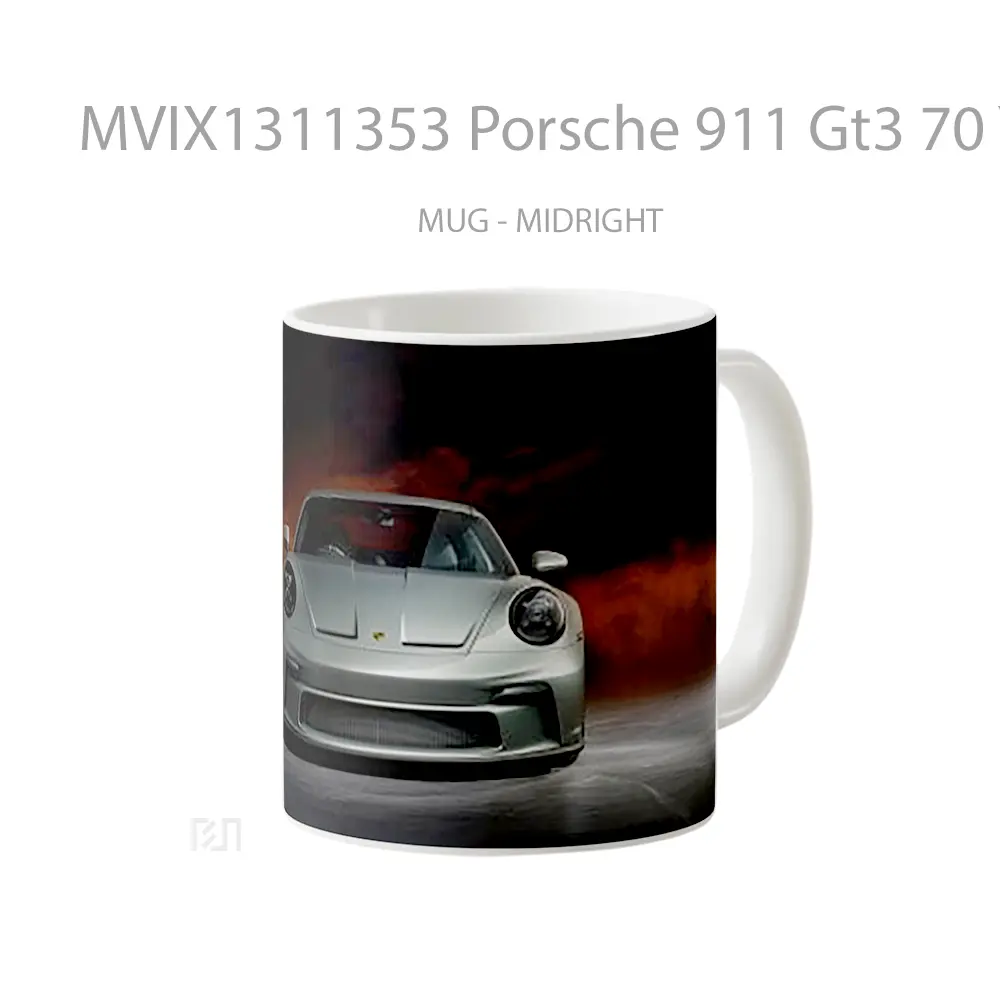 Mug Porsche 911 Gt3 70 Years Edition Cangkir Mobil - All-side / Desain