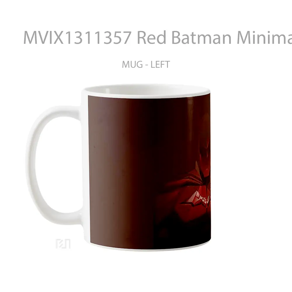 Mug Red Batman Minimal Gelas Superhero - All-side / Desain