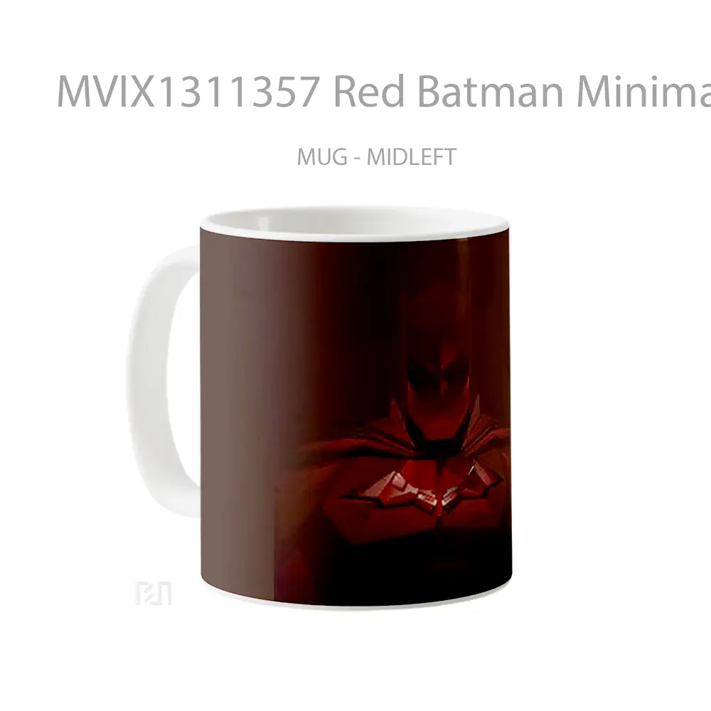 Mug Red Batman Minimal Gelas Superhero - All-side / Desain