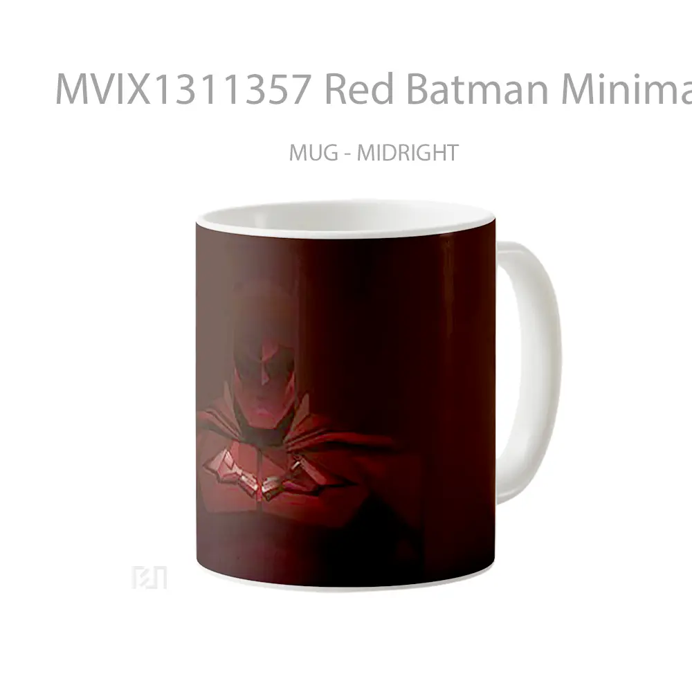 Mug Red Batman Minimal Gelas Superhero - All-side / Desain