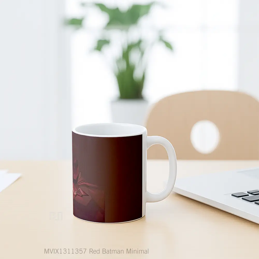 Mug Red Batman Minimal Gelas Superhero - All-side / Desain