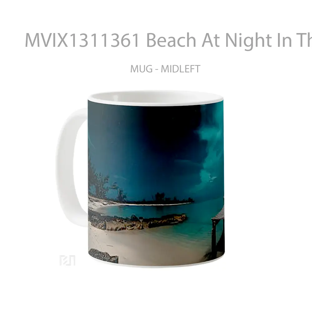 Mug Beach At Night In The Bahamas Gelas Pemandangan Alam - All-side / Desain