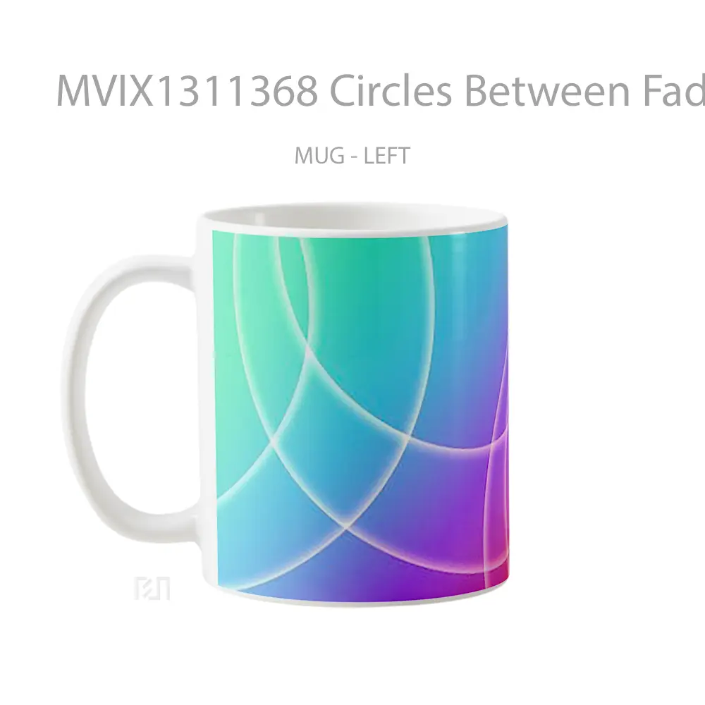 Mug Circles Between Fading Colors Gelas Keramik Unik - All-side / Desain