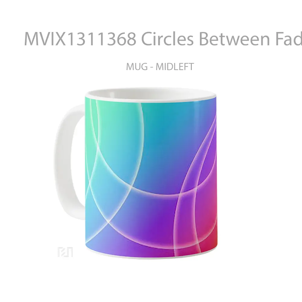 Mug Circles Between Fading Colors Gelas Keramik Unik - All-side / Desain