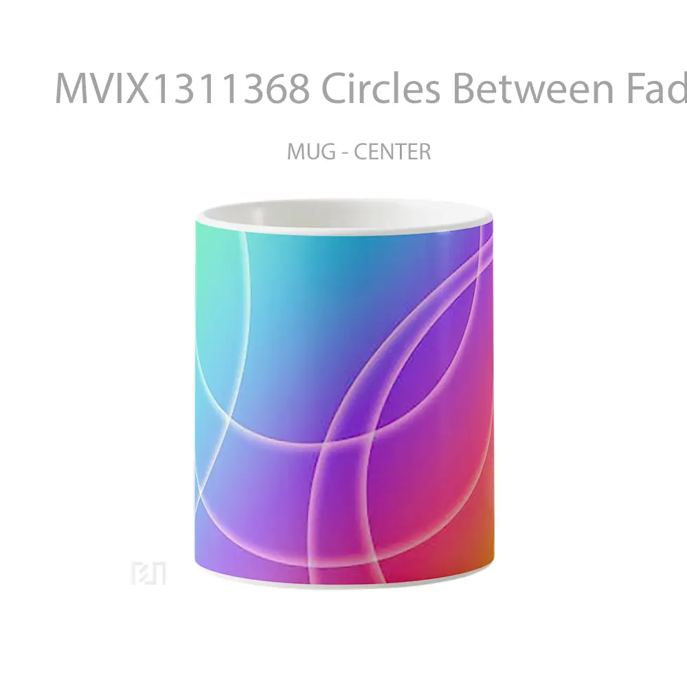 Mug Circles Between Fading Colors Gelas Keramik Unik
